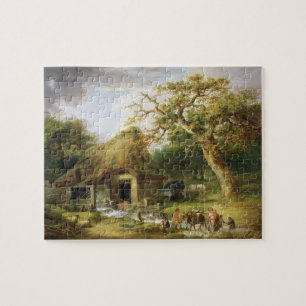 Die alte Wasser-Mühle, 1790 (Öl auf Leinwand) Puzzle