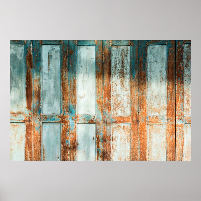 die alten Holztüren im Hintergrund antike Architek Poster (Vorne)