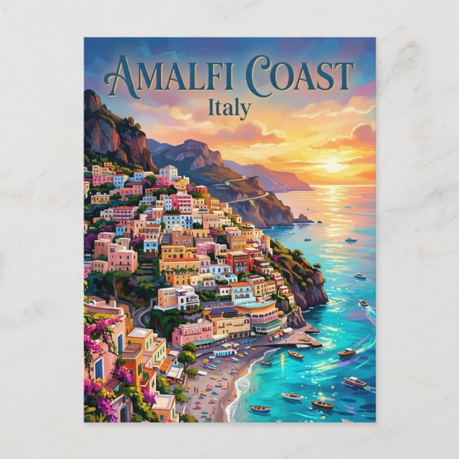 Die Amalfiküste Italien Postkarte (Vorderseite)