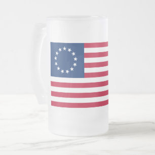 Die American Circle Flag von Betsy Ross Mattglas Bierglas