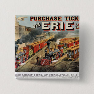 Die amerikanische Bahnszene bei Hornellsville Button