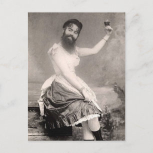 Die amerikanische bärtige Frau Postkarte