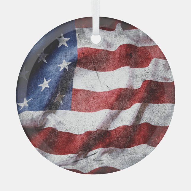 Die amerikanische Fahne schmiegen. Ornament Aus Glas (Vorderseite)