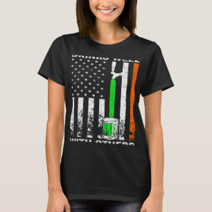 Die amerikanische Fahne St Patrick's Day Beer Drin T-Shirt