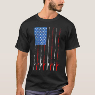 Die amerikanische Flagge am 4. Juli Fischfang Inde T-Shirt