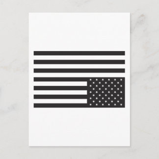 Die amerikanische Flagge auf dem Kopf in Schwarz. Postkarte