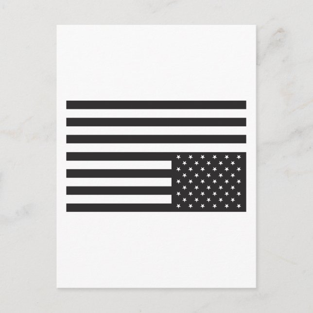Die amerikanische Flagge auf dem Kopf in Schwarz. Postkarte (Vorderseite)