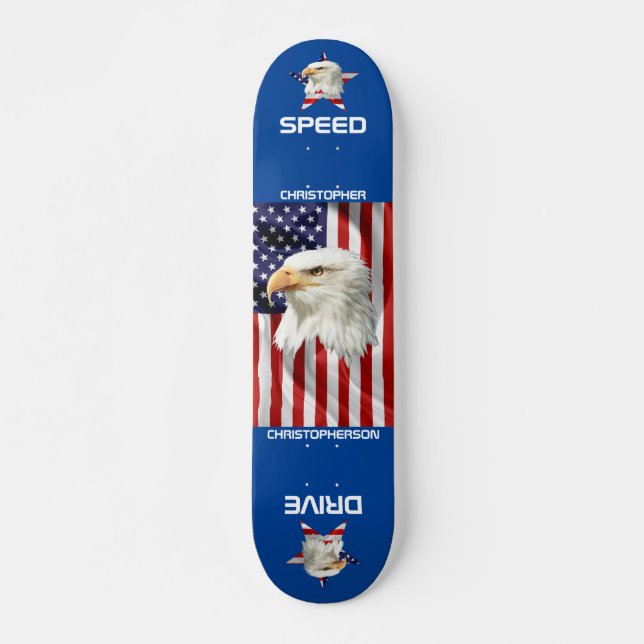 Die amerikanische Flagge, der Coole Adler Patrioti Skateboard (Vorne)