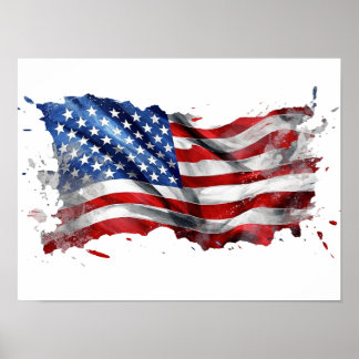 Die amerikanische Flagge: ein Symbol der Freiheit Poster