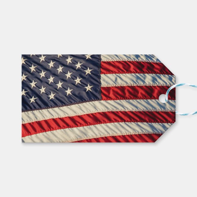 Die amerikanische Flagge Geschenkanhänger (Vorderseite (Horizontal))