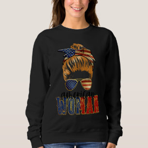 Die amerikanische Flagge in Brille Sweatshirt