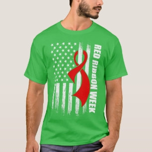 Die amerikanische Flagge in der Roten Woche Vintag T-Shirt