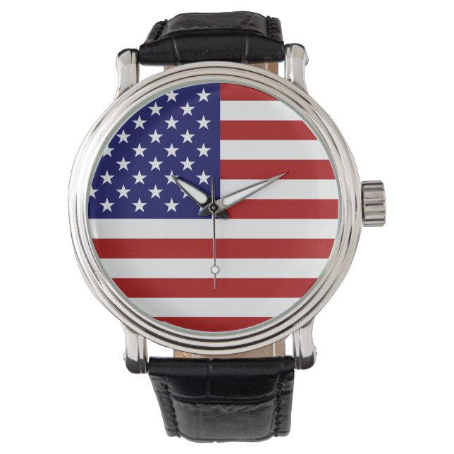 Die amerikanische Flagge - Männerüberwachung Armbanduhr (Vorderseite)