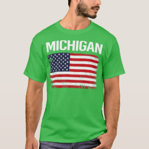 Die amerikanische Flagge Michigan T-Shirt