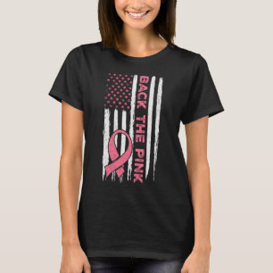 Die amerikanische Flagge mit rosa Schleife Brustkr T-Shirt