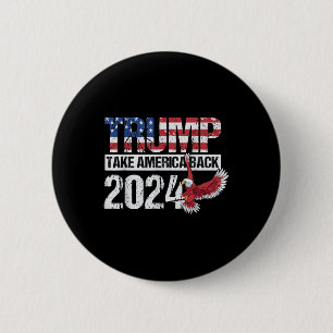 Die amerikanische Flagge Trump für die Präsidentsc Button