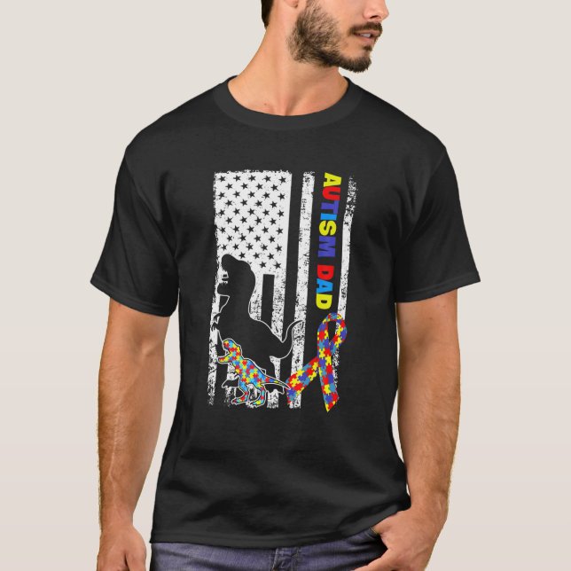 Die amerikanische Flagge von Mens und Dinosaur T-r T-Shirt (Vorderseite)