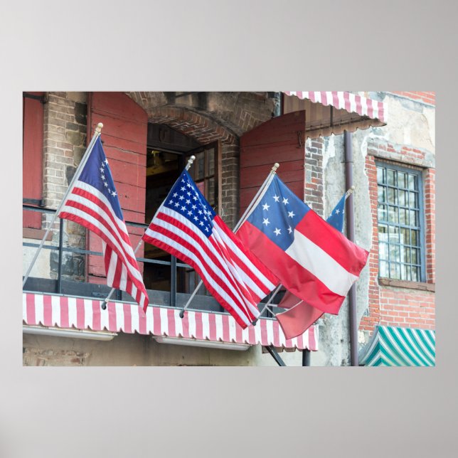 Die amerikanische Flaggenstraße Poster (Vorne)