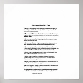 Die amerikanische liberale Grundrechtecharta Poster