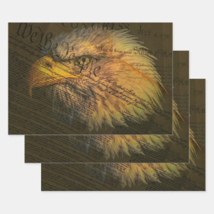 Die amerikanische Verfassung mit dem Adler Geschenkpapier Set