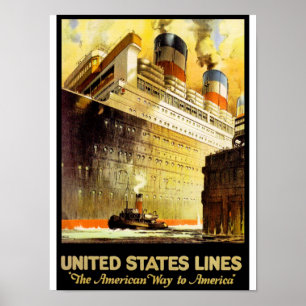 "Die amerikanische Weise nach Amerika " Poster