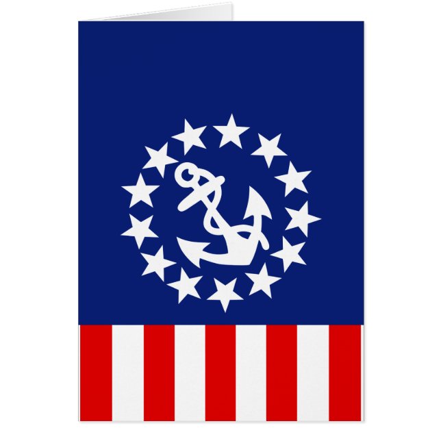 Die amerikanische Yachtflagge liegt an der Marina (Vorne)