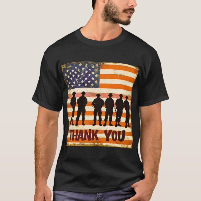 Die amerikanischen Flag Veteranen für Ihren Dienst T-Shirt (Vorderseite)