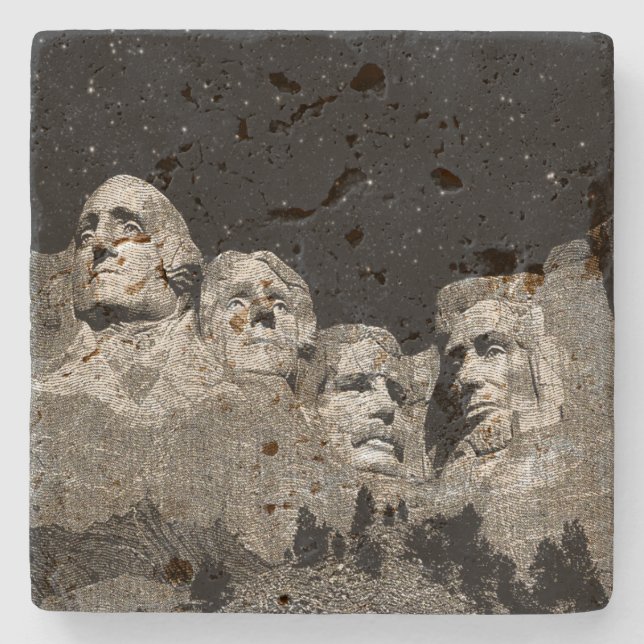 Die amerikanischen Präsidenten Mount Rushmore Steinuntersetzer (Vorderseite)