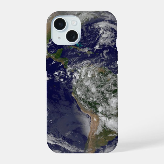 Die Amerikas am Tag der Erde. iPhone 15 Hülle (Rückseite)