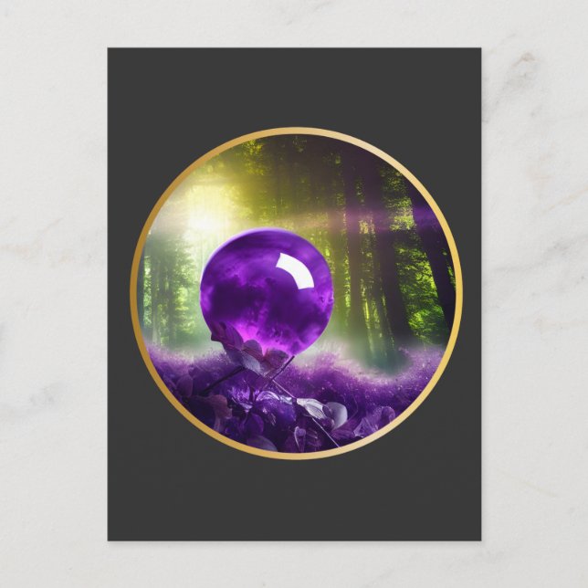 Die Amethyst-Kugel Fantasy-Digitalkunst   Postkarte (Vorderseite)