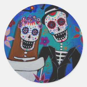 DIE AMO WEDD DIA DE LOS MUERTOS RUNDER AUFKLEBER