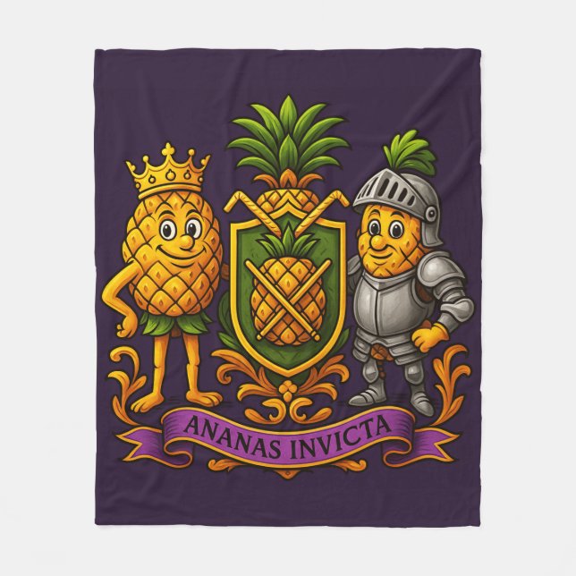 Die Ananas-Wappen Fleecedecke (Vorderseite)