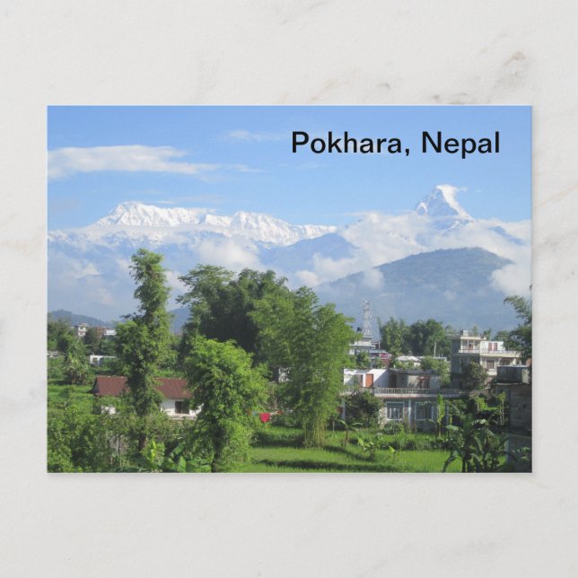 Die Anapurnas aus Pokhara Postkarte (Vorderseite)
