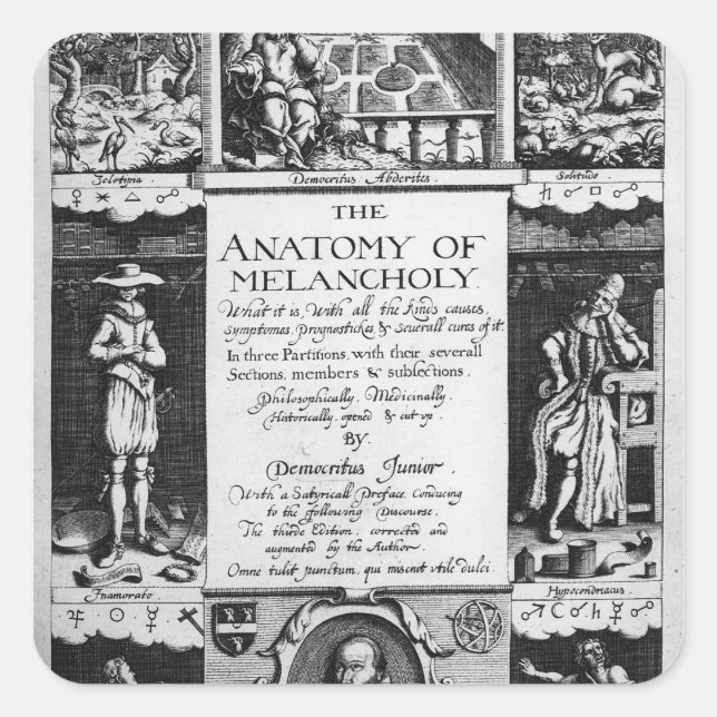 Die Anatomie der Melancholie Quadratischer Aufkleber (Vorderseite)