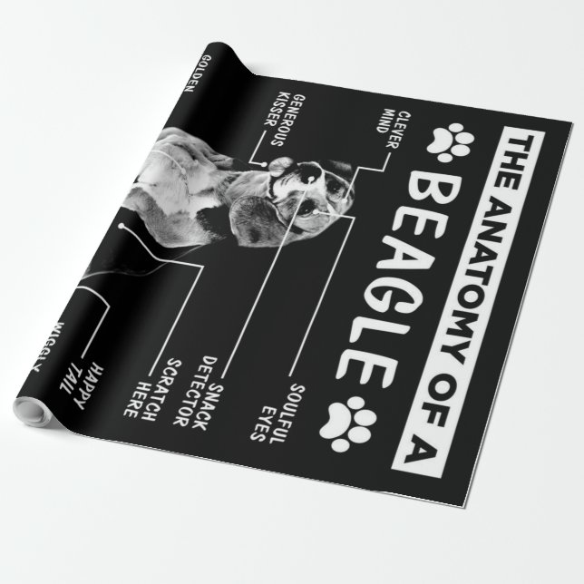 Die Anatomie eines Beagle-Hundes Geschenkpapier (Ungerollt)