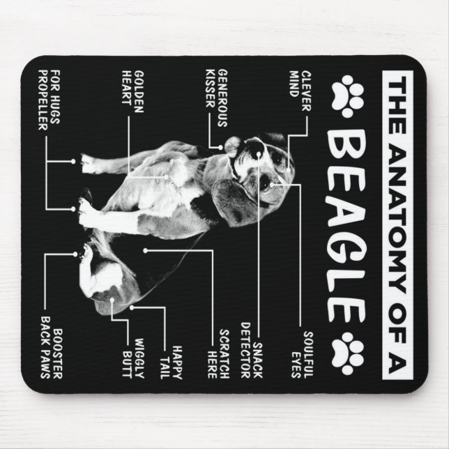 Die Anatomie eines Beagle-Hundes Mousepad (Vorne)