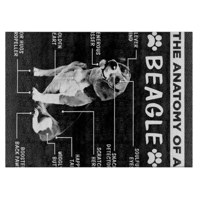 Die Anatomie eines Beagle-Hundes Schneidebrett (Vorderseite)