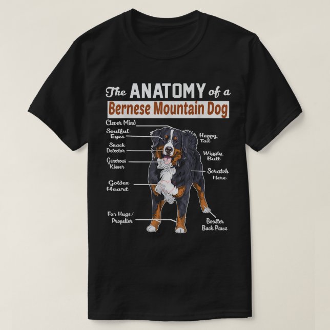 Die Anatomie eines Berner Hundeshirt T-Shirt (Design vorne)
