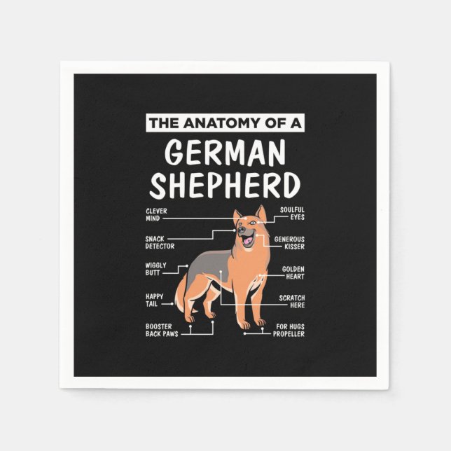 Die Anatomie eines deutschen Hirten Serviette (Vorderseite)