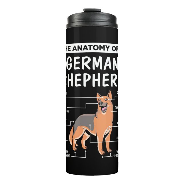 Die Anatomie eines deutschen Hirten Thermosbecher (Vorderseite)