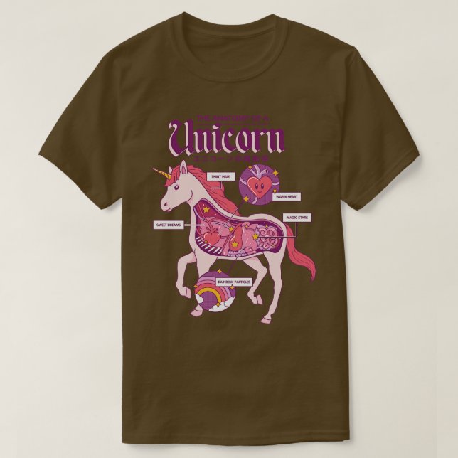 Die Anatomie eines Einhorns T-Shirt (Design vorne)