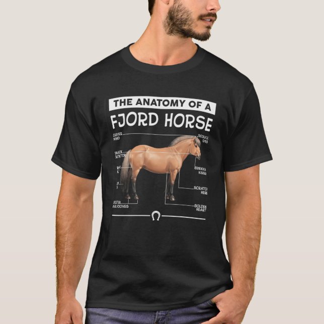 Die Anatomie eines Fjordpferdes T-Shirt (Vorderseite)