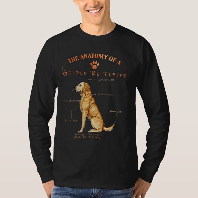 Die Anatomie eines GOLDENEN RETRIEVER-Hundes - das T-Shirt (Vorderseite)