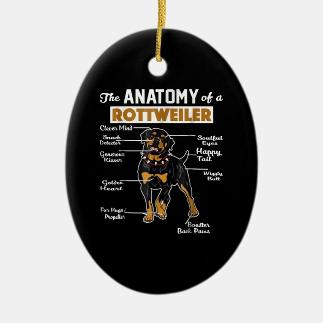 Die Anatomie eines Rottweilers | Cooler Hund Lover Keramik Ornament (Vorne)