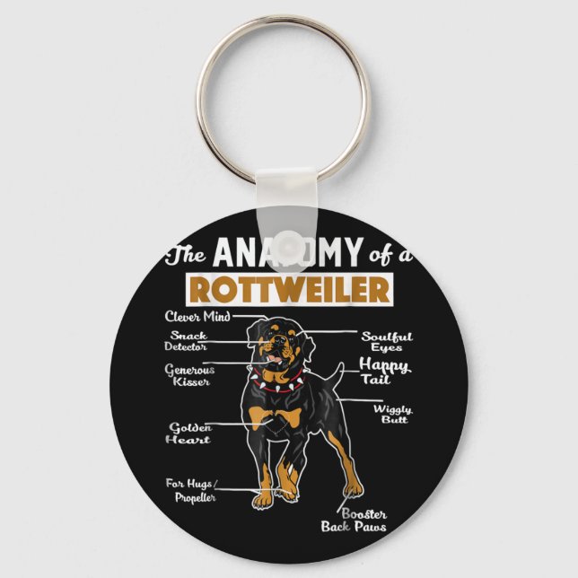 Die Anatomie eines Rottweilers | Cooler Hund Lover Schlüsselanhänger (Vorderseite)