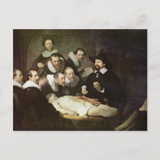 Die anatomische Lektion von Dr. Nicolaes Tulp. Postkarte (Vorderseite)
