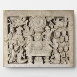 Die Anbetung der buddhistischen Symbole, Amaravati Fotoplatte