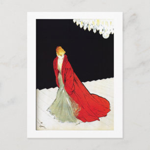 Die andere Frau? Rotes Kleid, blond, vintage Postkarte