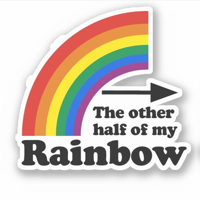 Die andere Hälfte meines Regenbogens (Verlassen) Aufkleber (Vorderseite)