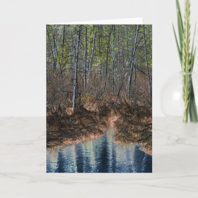 "Die andere Seite", digital bearbeitet Wald und Te Karte (Vorderseite)